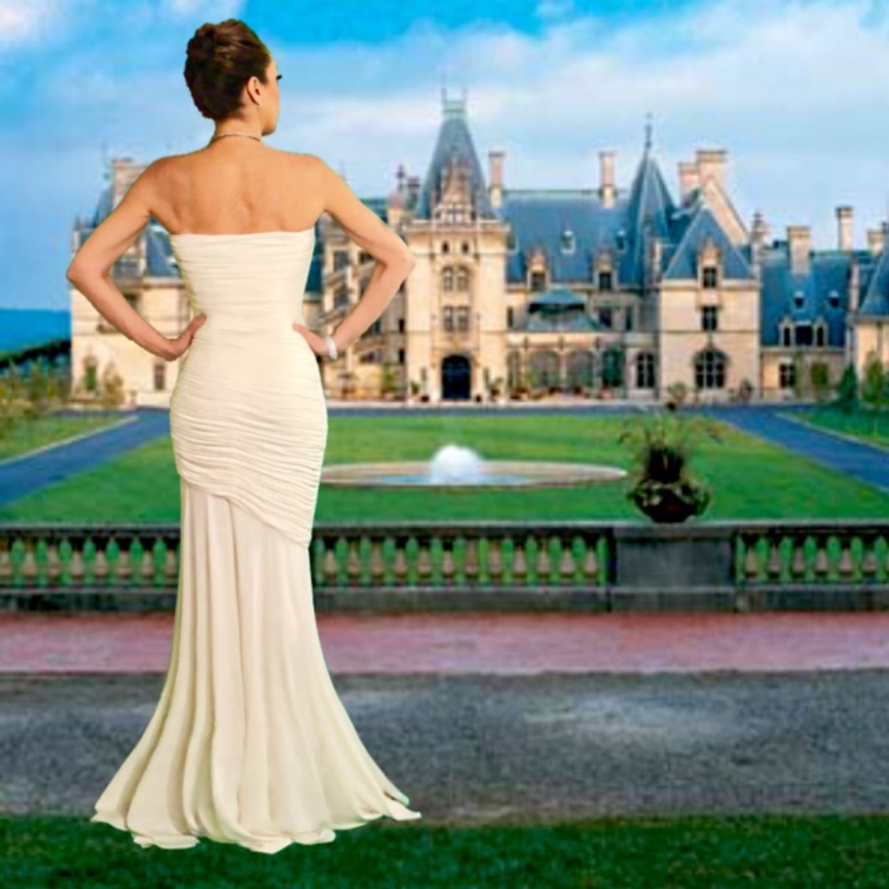 Alberto Makali White Formal Gown - Picture 7 of 8